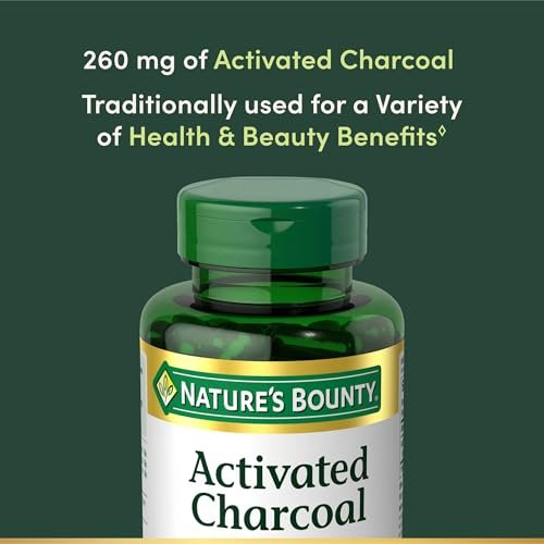 Nature's Bounty Aktivkohle 260 mg, 100 Kapseln, Nahrungsergänzungsmittel für einen gesunden Lebensstil