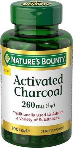 Nature's Bounty Aktivkohle 260 mg, 100 Kapseln, Nahrungsergänzungsmittel für einen gesunden Lebensstil