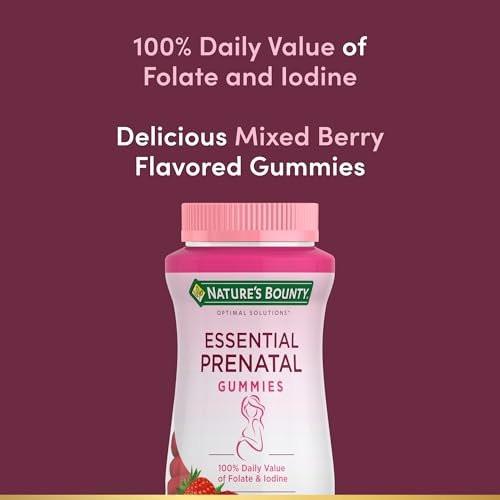 Nature's Bounty Optimal Solutions Essential Schwangerschafts-Gummibärchen mit Folsäure, Jod, Omega 3 und DHA, 50 Stück