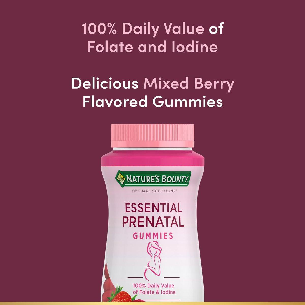 Nature's Bounty Optimal Solutions Essential Schwangerschafts-Gummibärchen mit Folsäure, Jod, Omega 3 und DHA, 50 Stück