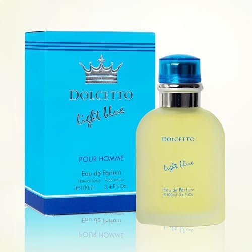 NovoGlow Dolcetto Light Blue Eau de Parfum für Männer 100 ml – Holzig-florale und aquatische Duftkomposition für den ganzen Tag
