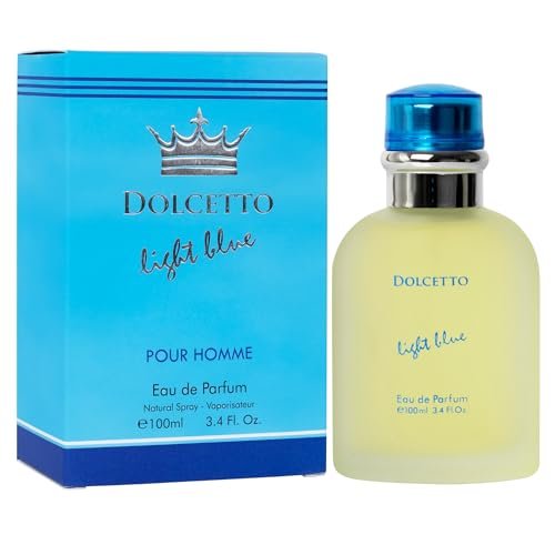 NovoGlow Dolcetto Light Blue Eau de Parfum für Männer 100 ml – Holzig-florale und aquatische Duftkomposition für den ganzen Tag