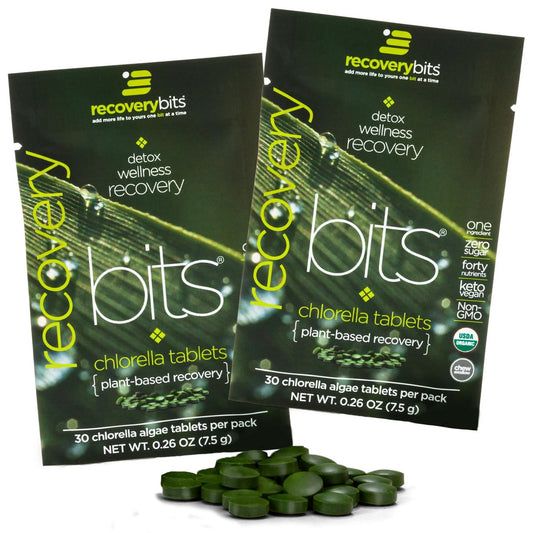 RECOVERYbits Bio-Chlorella Algen Tabletten – Superfood, reine Grünalge, hoher Protein- und Ballaststoffgehalt, Chlorophyll, aufgebrochene Zellwände, nicht bestrahlt, zur Stärkung des Immunsystems und Entgiftung, 60 Tabletten
