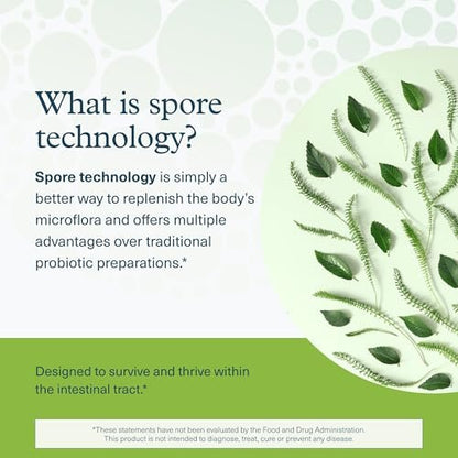 Youtheory Spore Probiotikum – 6 Milliarden KBE mit Präbiotika für die Darmgesundheit, unterstützt regelmäßigen Stuhlgang und Durchfall-Linderung* – Haltbar bei Raumtemperatur – 60 vegane Kapseln (30-Tage-Versorgung)