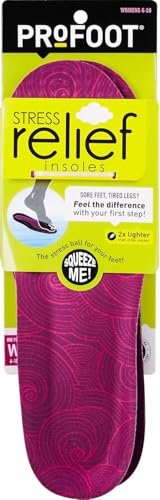 PROFOOT Stress Relief Einlegesohlen für Damen Größen 6-10 – Leichte Schaumstoffeinlagen mit druckentlastender Technologie für ganztägigen Komfort – 1 Paar
