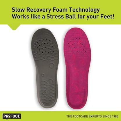 PROFOOT Stress Relief Einlegesohlen für Damen Größen 6-10 – Leichte Schaumstoffeinlagen mit druckentlastender Technologie für ganztägigen Komfort – 1 Paar