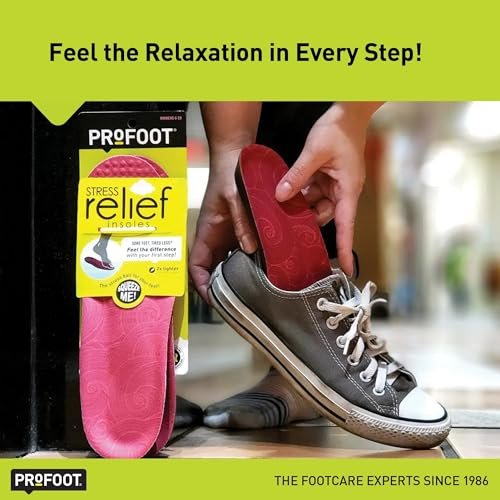 PROFOOT Stress Relief Einlegesohlen für Damen Größen 6-10 – Leichte Schaumstoffeinlagen mit druckentlastender Technologie für ganztägigen Komfort – 1 Paar