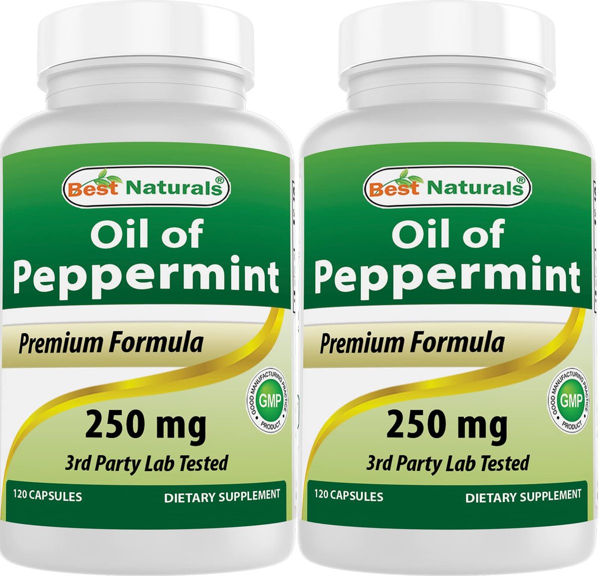 Best Naturals Pfefferminzöl 250 mg – 120 Kapseln (2er-Pack)