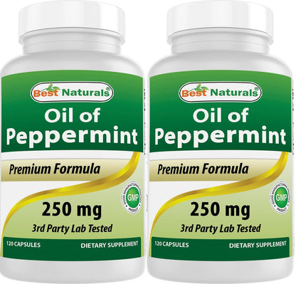 Best Naturals Pfefferminzöl 250 mg – 120 Kapseln (2er-Pack)
