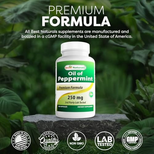 Best Naturals Pfefferminzöl 250 mg – 120 Kapseln (2er-Pack)
