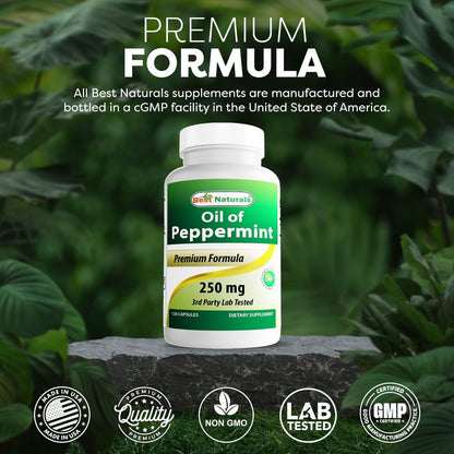 Best Naturals Pfefferminzöl 250 mg – 120 Kapseln (2er-Pack)
