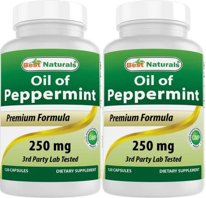 Best Naturals Pfefferminzöl 250 mg – 120 Kapseln (2er-Pack)