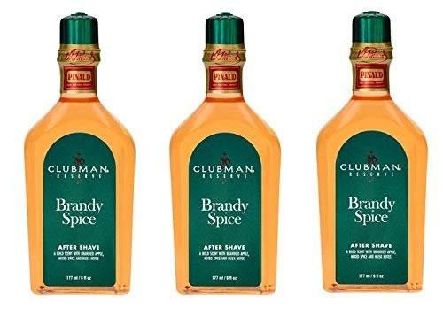 CLUBMAN RESERVE BRANDY SPICE After Shave – 3er Pack à 177 ml – Kräftiger Duft mit Brandy-Apfel, Gewürzen und Moschus