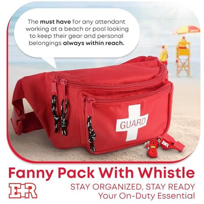 Ever Ready First Aid Gürteltasche/Hüfttasche mit Trillerpfeife - Rot