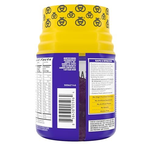 Zarbee's Komplette Multivitamin-Gummis für Kinder mit Immununterstützung, Kindervitamine mit Vitamin A, C, D3, E, B6, B12, Folsäure & B-Komplex, 70 Stück