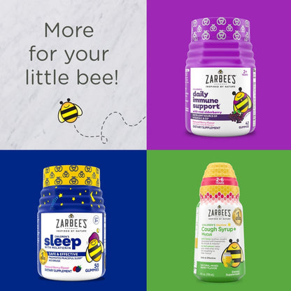 Zarbee's Komplette Multivitamin-Gummis für Kinder mit Immununterstützung, Kindervitamine mit Vitamin A, C, D3, E, B6, B12, Folsäure & B-Komplex, 70 Stück