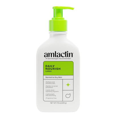 AmLactin Daily Nourish Therapeutic Body Lotion für trockene Haut – 12% Milchsäure, sanfter Peeling-Effekt, 7,9 oz
