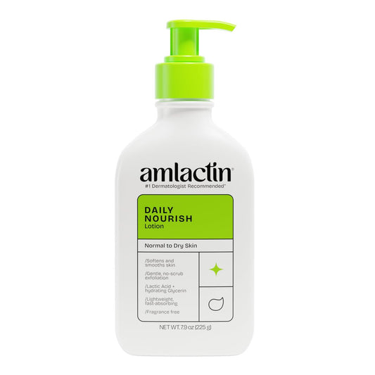 AmLactin Daily Nourish Therapeutic Body Lotion für trockene Haut – 12% Milchsäure, sanfter Peeling-Effekt, 7,9 oz