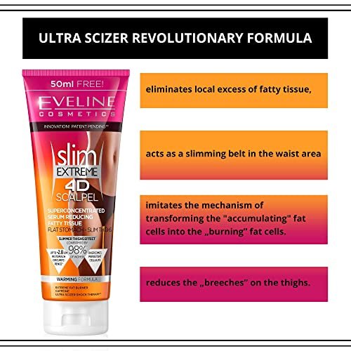 Eveline Cosmetics Slim Extreme 4D Ultra-Konzentriertes Fettreduzierendes Serum mit SCALPEL SHAPE DESIGNER™ Technologie