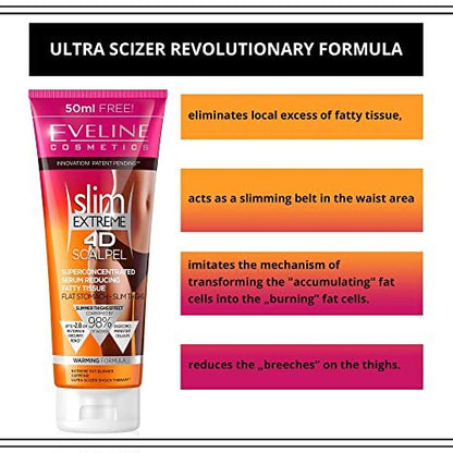 Eveline Cosmetics Slim Extreme 4D Ultra-Konzentriertes Fettreduzierendes Serum mit SCALPEL SHAPE DESIGNER™ Technologie