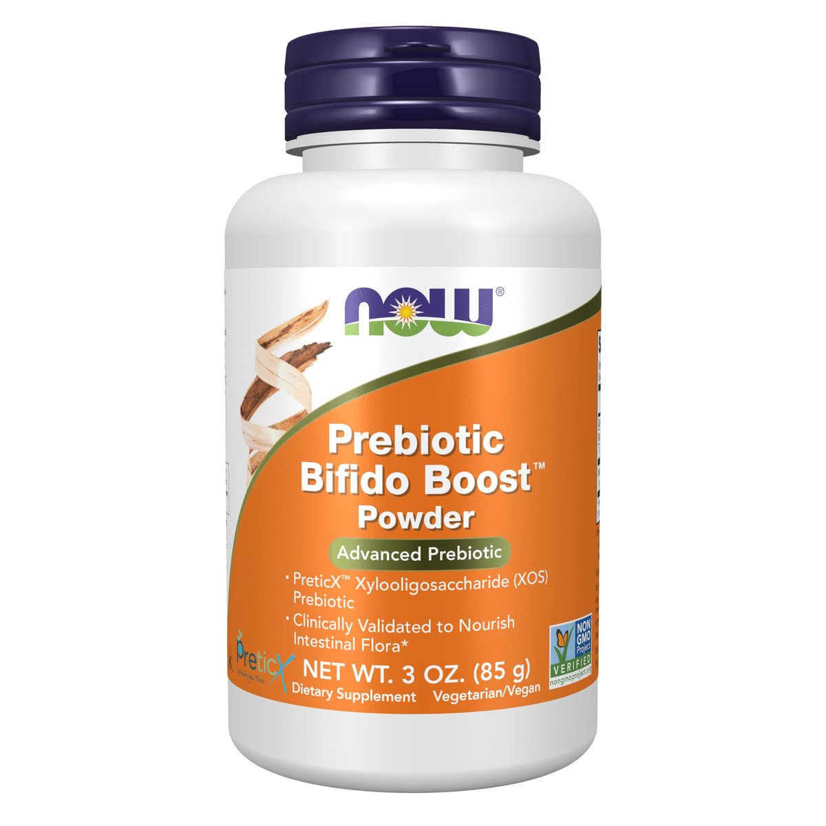 NOW Foods Prebiotikum Bifido Boost mit PreticX™ Xylooligosaccharid (XOS) – 85 g Pulver