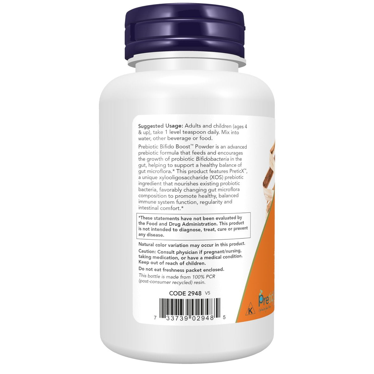 NOW Foods Prebiotikum Bifido Boost mit PreticX™ Xylooligosaccharid (XOS) – 85 g Pulver