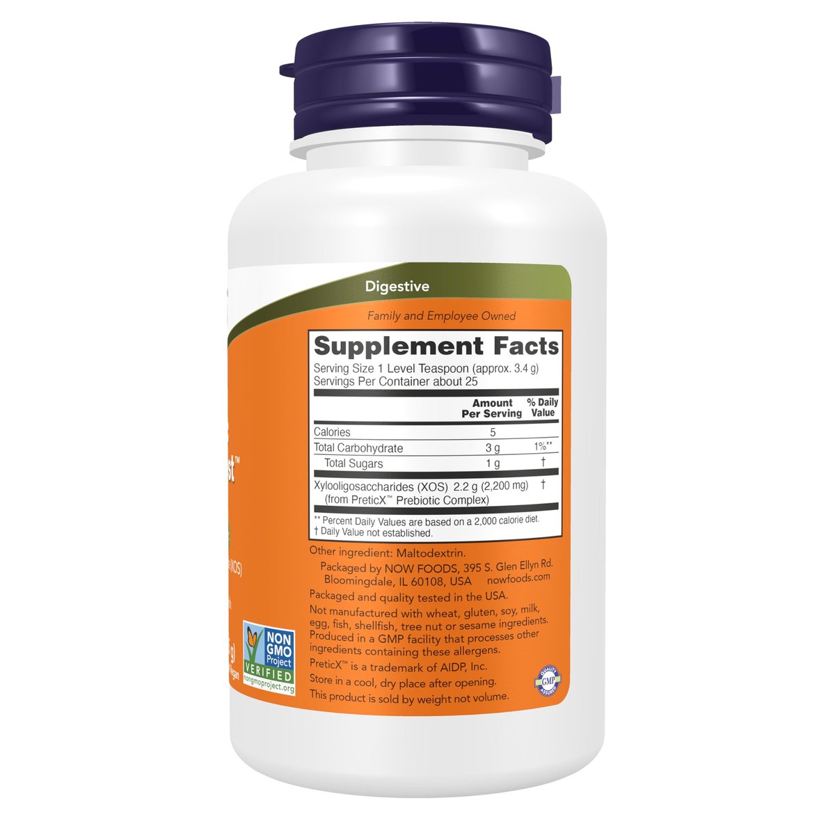 NOW Foods Prebiotikum Bifido Boost mit PreticX™ Xylooligosaccharid (XOS) – 85 g Pulver