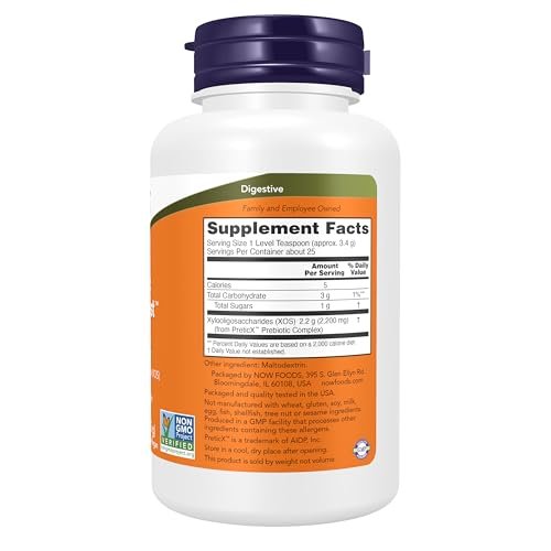 NOW Foods Prebiotikum Bifido Boost mit PreticX™ Xylooligosaccharid (XOS) – 85 g Pulver