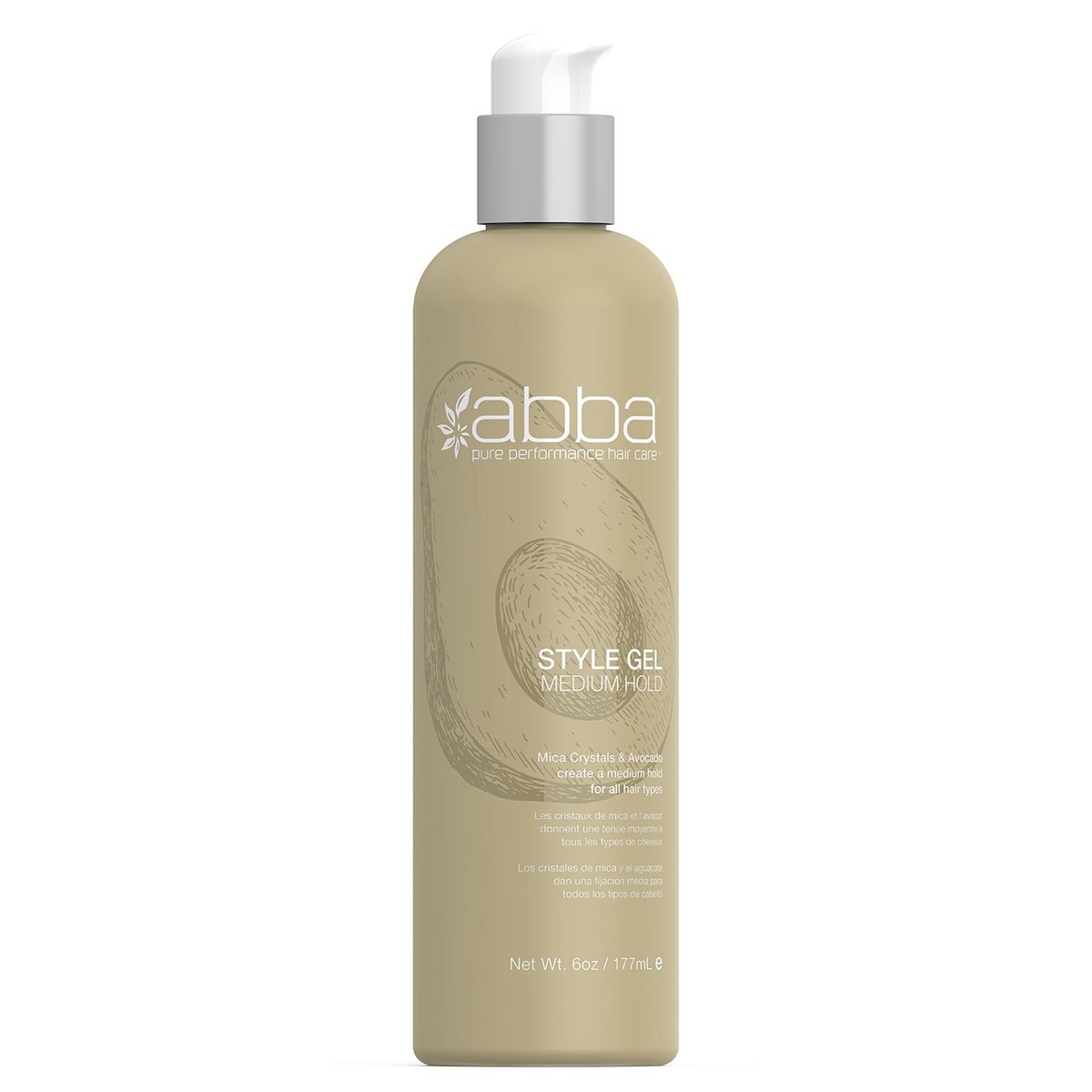 ABBA Pure Style Gel Medium Hold – mit Glimmerkristallen & Avocado, 177 ml