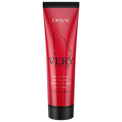 Onyx Very Sexy Legs Tingle Bronzer – Beinlotion für Solarium und schwer bräunbare Stellen | Heizende Formel mit DHA und Erythrulose für Fortgeschrittene | 150 ml