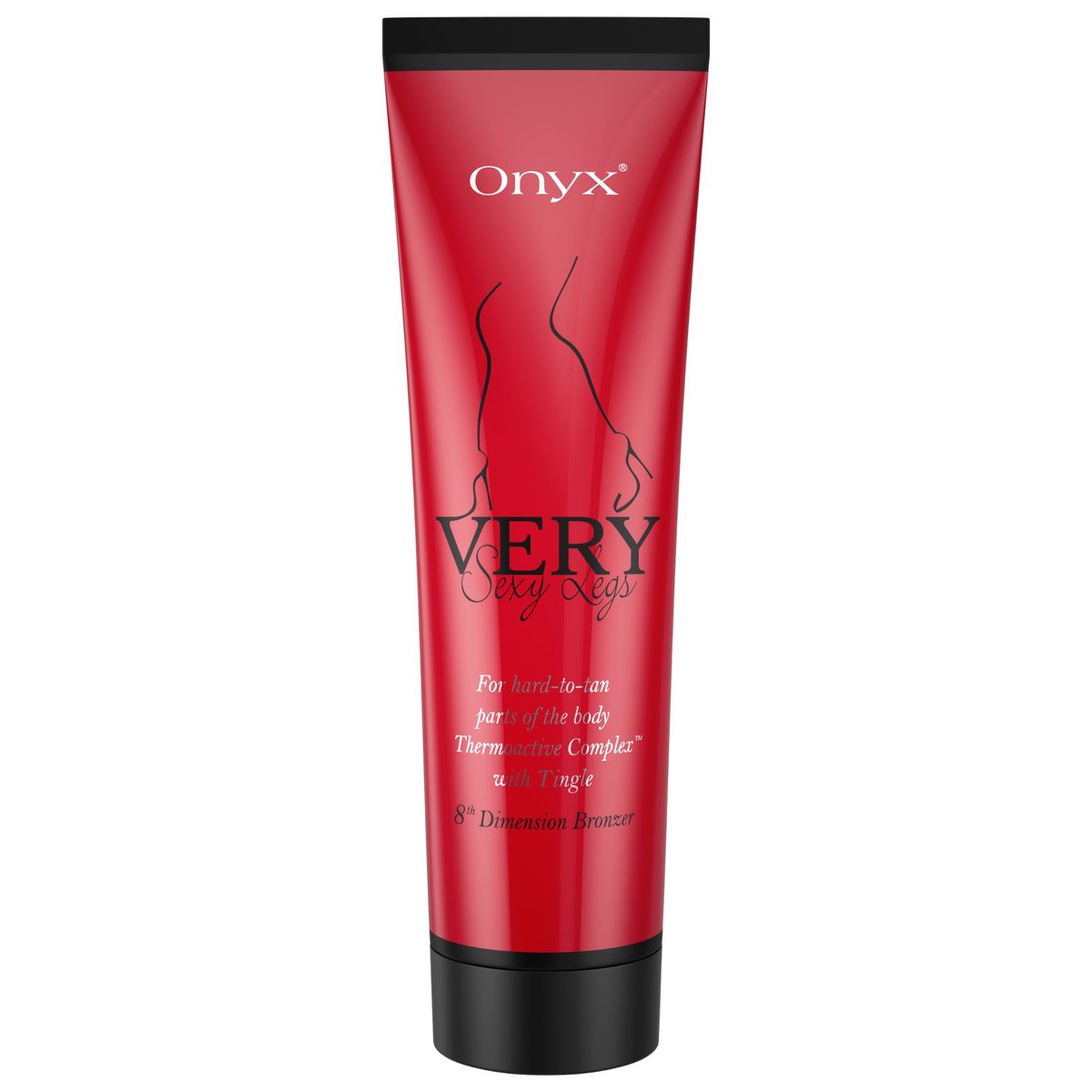 Onyx Very Sexy Legs Tingle Bronzer – Beinlotion für Solarium und schwer bräunbare Stellen | Heizende Formel mit DHA und Erythrulose für Fortgeschrittene | 150 ml