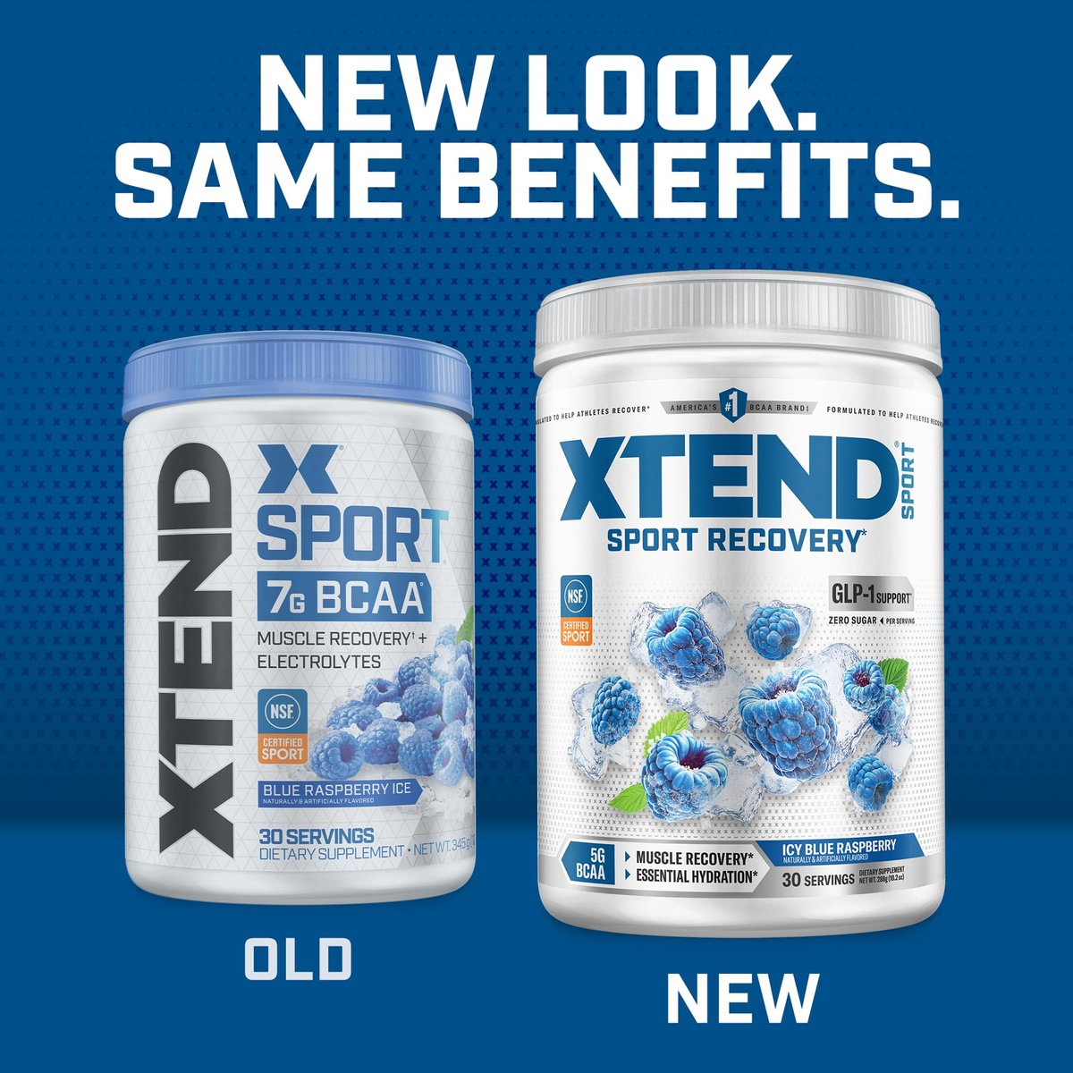 XTEND Sport BCAA Pulver Blauer Himbeer-Eis – Elektrolytpulver für Erholung & Hydration mit Aminosäuren – 30 Portionen