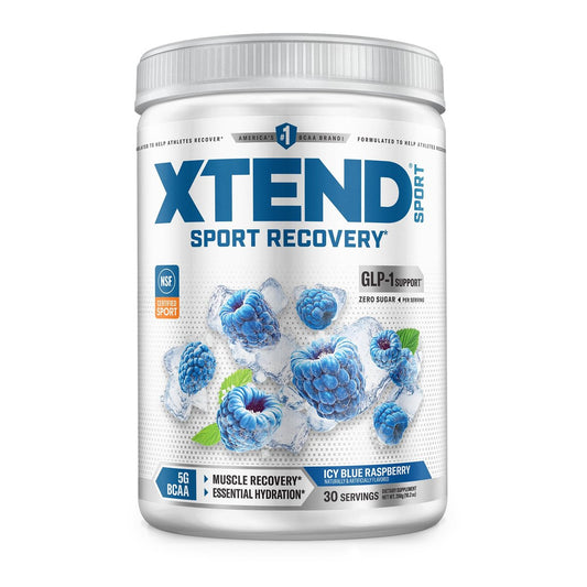 XTEND Sport BCAA Pulver Blauer Himbeer-Eis – Elektrolytpulver für Erholung & Hydration mit Aminosäuren – 30 Portionen