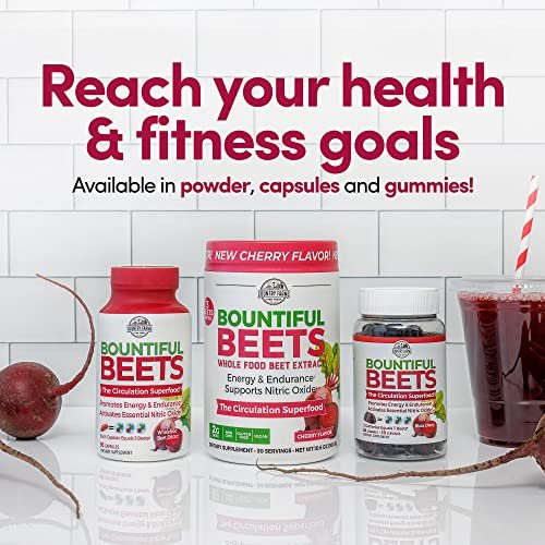 Country Farms Bountiful Beets Kapseln – Vollwert-Rote-Bete-Extrakt Superfood, natürlicher Stickstoffmonoxid-Booster, Rote-Bete-Pulver, Kreislauf- und Immununterstützung, 90 Kapseln, 90 Portionen