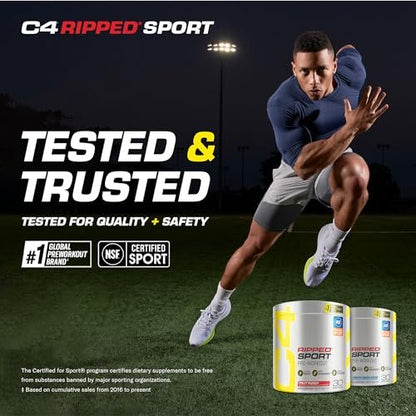 C4 Ripped Sport Pre Workout Pulver Arctic Snow Cone - Zuckerfreies Pre-Workout für Männer & Frauen mit Koffein & Gewichtsverlust - 30 Portionen