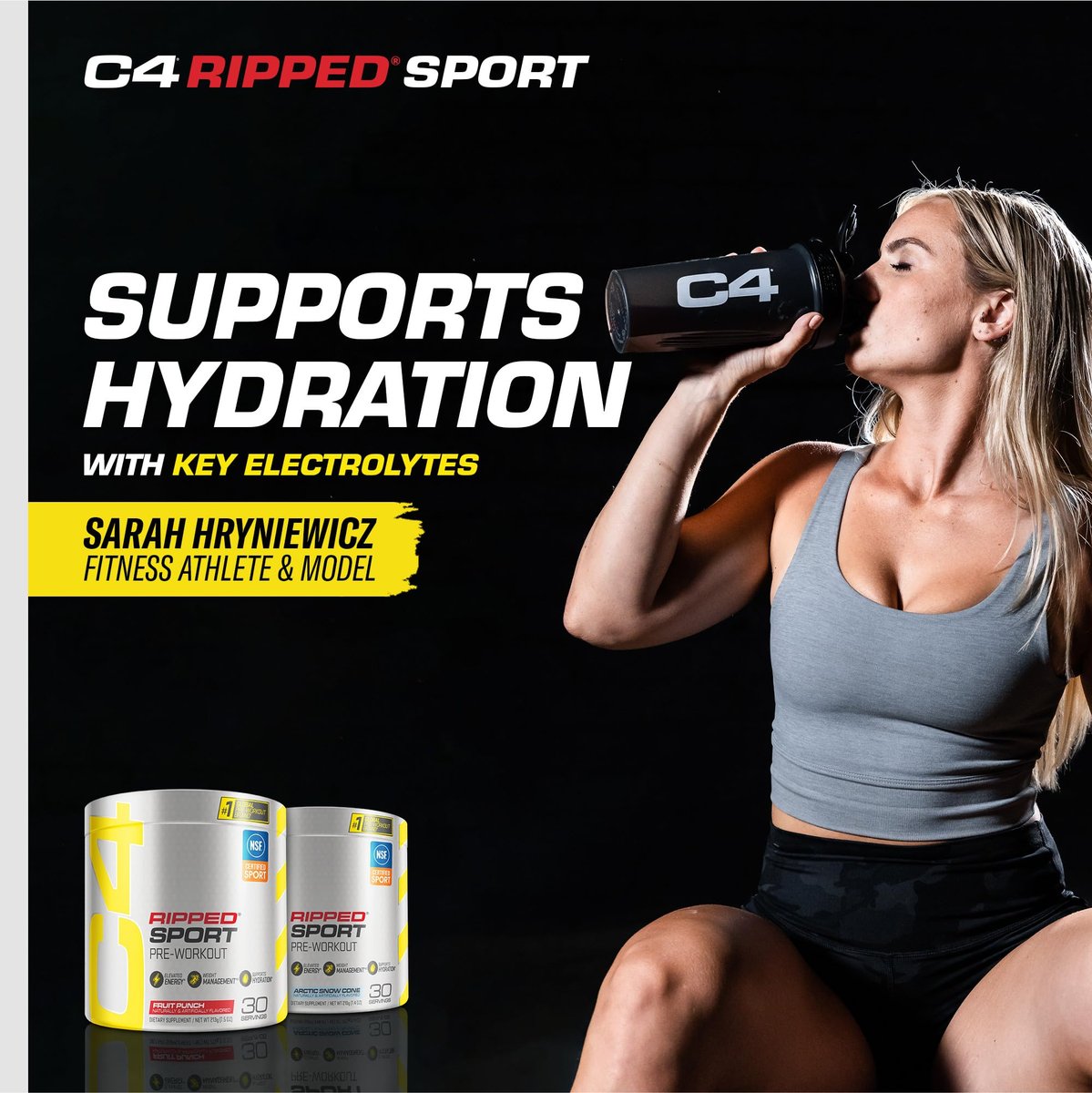 C4 Ripped Sport Pre Workout Pulver Arctic Snow Cone - Zuckerfreies Pre-Workout für Männer & Frauen mit Koffein & Gewichtsverlust - 30 Portionen