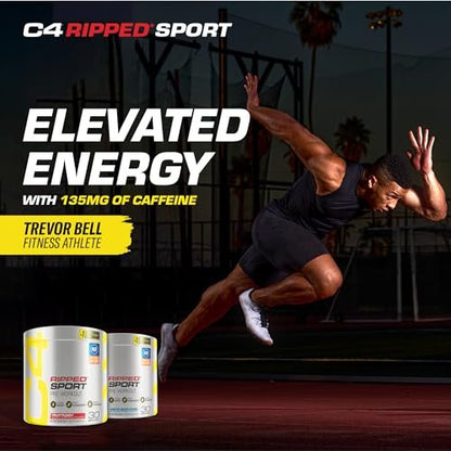 C4 Ripped Sport Pre Workout Pulver Arctic Snow Cone - Zuckerfreies Pre-Workout für Männer & Frauen mit Koffein & Gewichtsverlust - 30 Portionen