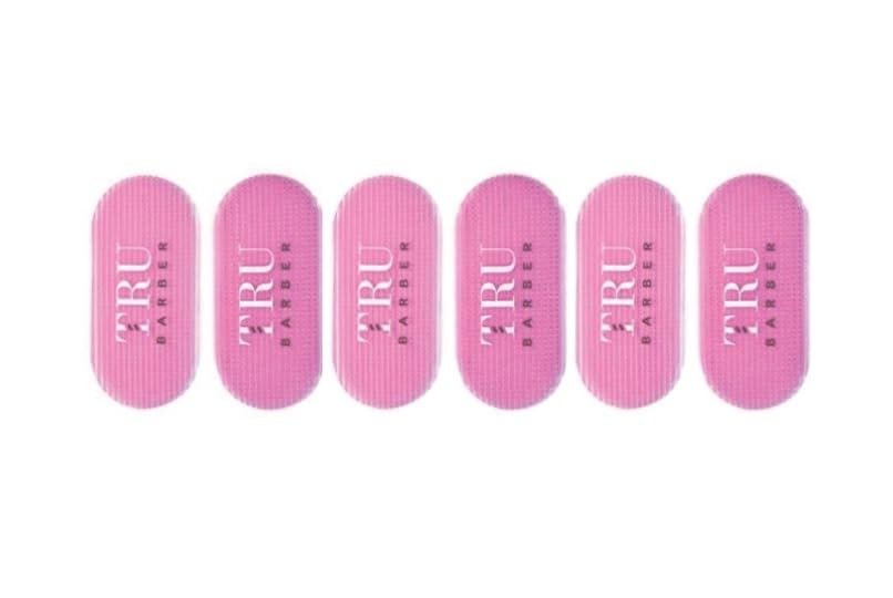 TRU BARBER Haarclips für Männer und Frauen 6er Set – Salon- und Barber-Haarklammern zum Stylen, Abteilen, Schneiden und Färben, rutschfeste Griffe, Haarhalter (Pink)