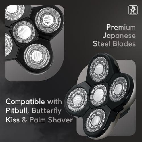 Skull Shaver Forte Ersatzklinge – Hochleistungs-Rasierklinge – Wasserdichte Elektrorasierklinge für Nass- und Trockenrasur – Kompatibel mit Pitbull, Palm & Butterfly