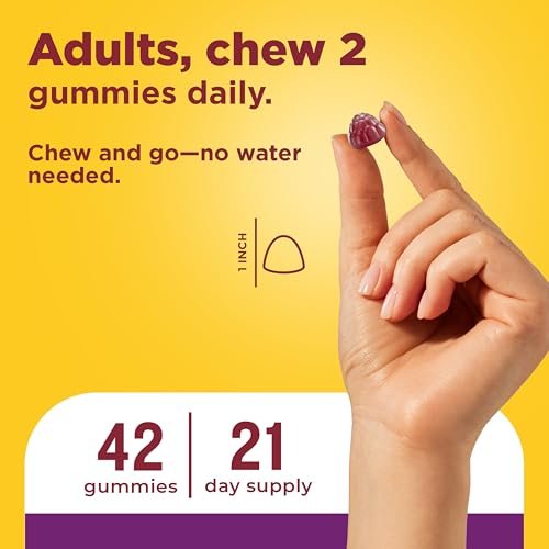 Nature Made Probiotika für Frauen und Männer – 8 Milliarden KBE pro 2 Gummis, 42 Probiotische Gummis, 21-Tage-Vorrat