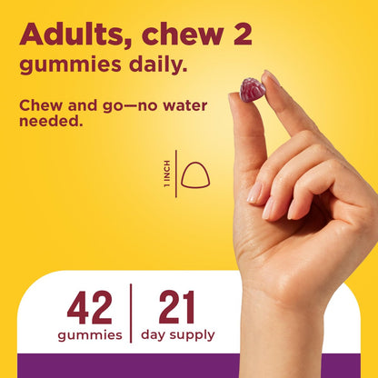 Nature Made Probiotika für Frauen und Männer – 8 Milliarden KBE pro 2 Gummis, 42 Probiotische Gummis, 21-Tage-Vorrat