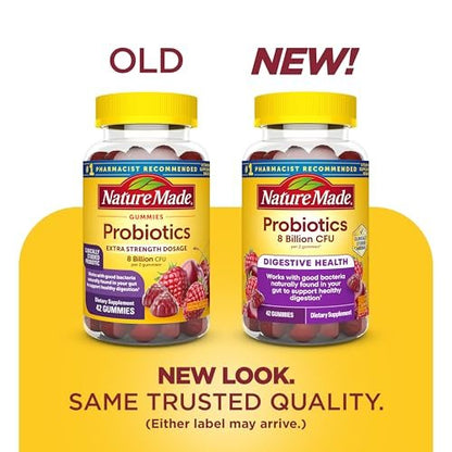 Nature Made Probiotika für Frauen und Männer – 8 Milliarden KBE pro 2 Gummis, 42 Probiotische Gummis, 21-Tage-Vorrat