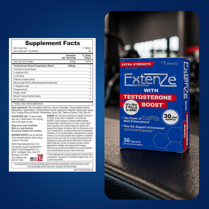 ExtenZe Testosteron Booster 30 Kapseln - Natürliche Unterstützung für Vitalität und Energie