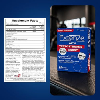 ExtenZe Testosteron Booster 30 Kapseln - Natürliche Unterstützung für Vitalität und Energie