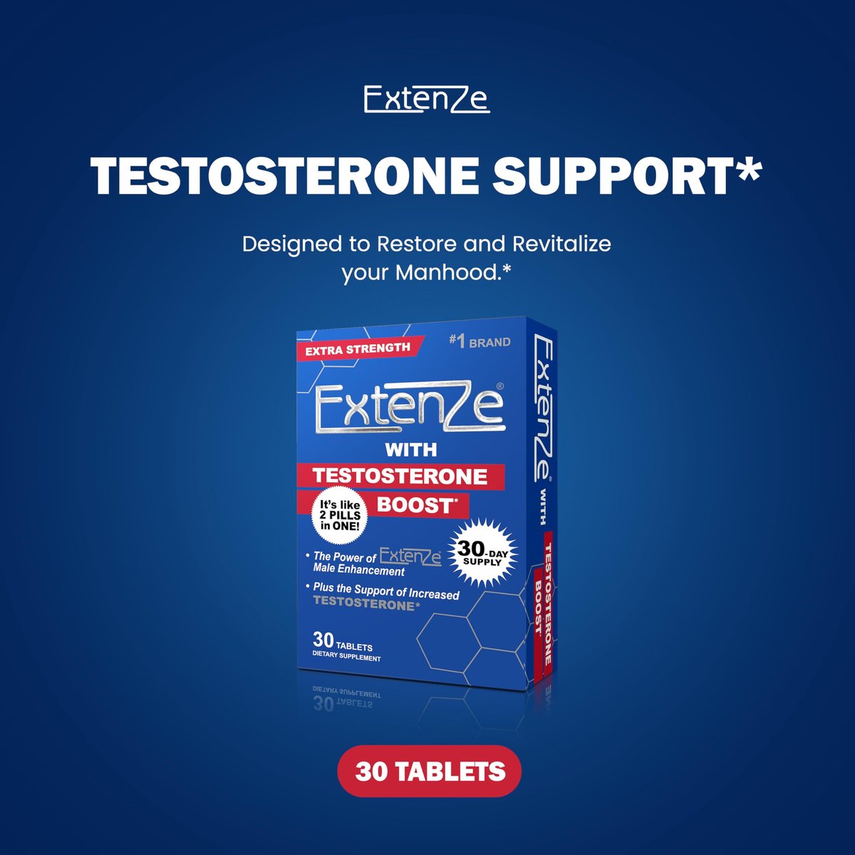 ExtenZe Testosteron Booster 30 Kapseln - Natürliche Unterstützung für Vitalität und Energie