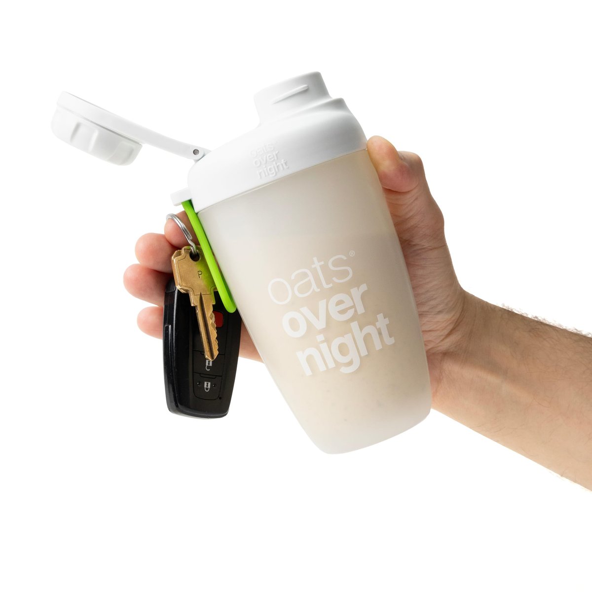 Oats Overnight Shaker Flasche – Auslaufsicherer Shakerbecher mit sicherem Schraubverschluss & Fülllinie, spülmaschinenfest – Mixbecher für Proteinshakes, Haferflocken, Frühstück unterwegs & Reisen