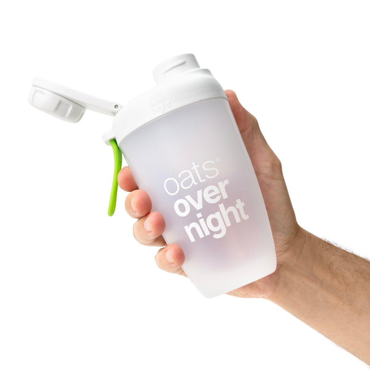 Oats Overnight Shaker Flasche – Auslaufsicherer Shakerbecher mit sicherem Schraubverschluss & Fülllinie, spülmaschinenfest – Mixbecher für Proteinshakes, Haferflocken, Frühstück unterwegs & Reisen