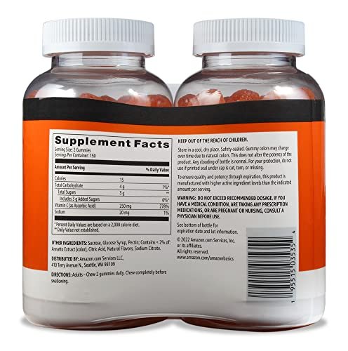 Vitamin C 250 mg Gummies, Orange, 300 Stück (2 x 150), 2 Gummis pro Portion