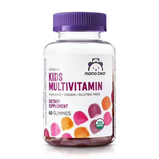 Mama Bear Bio Kinder Multivitamin Gummibärchen, Beere, Kirsche & Orange, 60 Stück, 1 Monatsvorrat