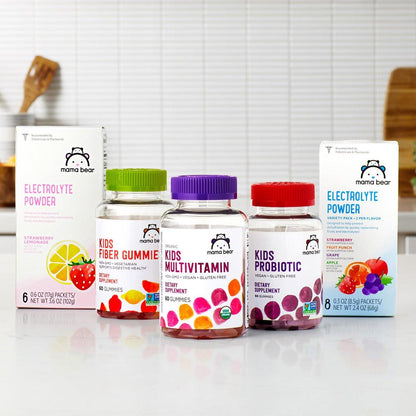 Mama Bear Bio Kinder Multivitamin Gummibärchen, Beere, Kirsche & Orange, 60 Stück, 1 Monatsvorrat